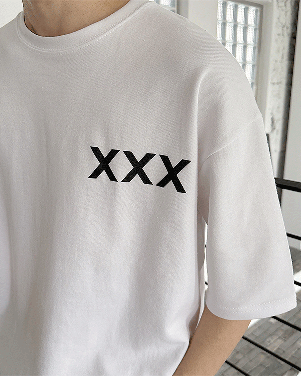 XXX 오버핏 반팔 티셔츠